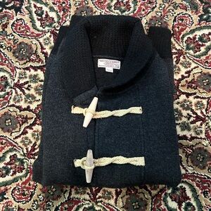Wallace and Barnes toggle, shawl collar sweater.